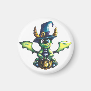 Magical Halloween Dragon Design Magnet