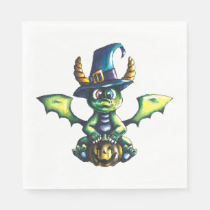 Magical Halloween Dragon Design Napkins