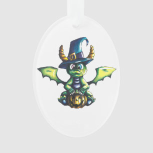 Magical Halloween Dragon Design Ornament
