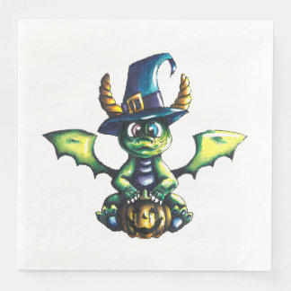 Magical Halloween Dragon Design Paper Dinner Napkins