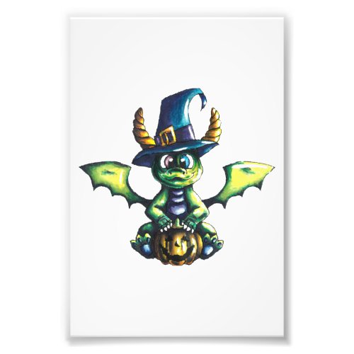 Magical Halloween Dragon Design Photo Print