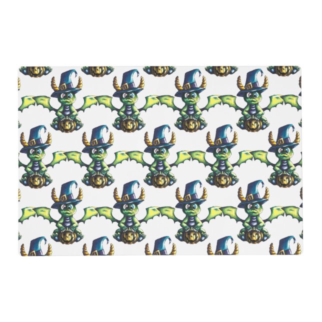 Magical Halloween Dragon Design Placemat (Front)