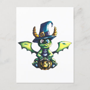 Magical Halloween Dragon Design Postcard