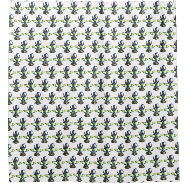 Magical Halloween Dragon Design Shower Curtain (Front)