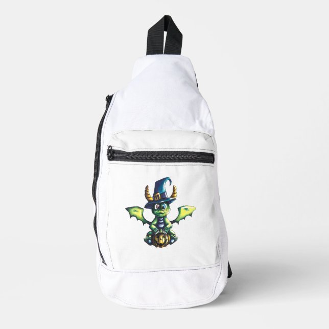 Magical Halloween Dragon Design Sling Bag (Front)