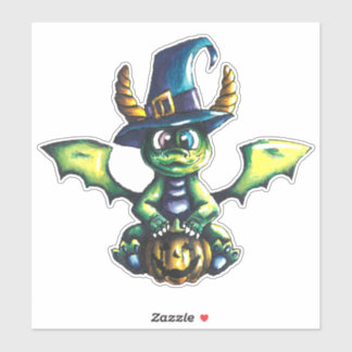 Magical Halloween Dragon Design Sticker