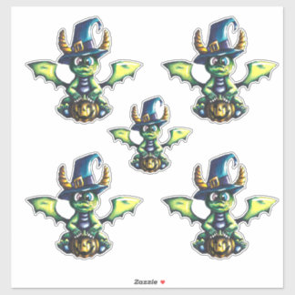 Magical Halloween Dragon Design Sticker