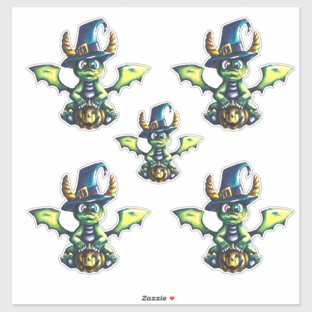 Magical Halloween Dragon Design Sticker (Sheet)