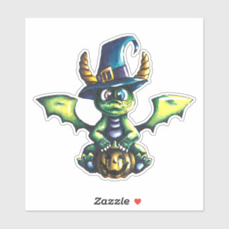 Magical Halloween Dragon Design Sticker