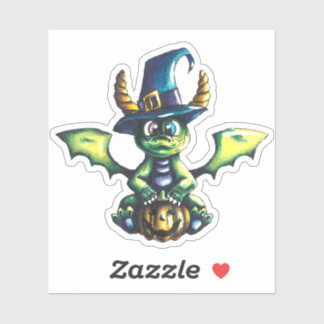 Magical Halloween Dragon Design Sticker