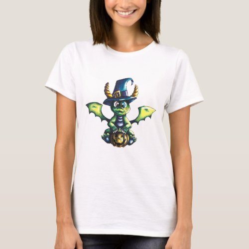 Magical Halloween Dragon Design T_Shirt