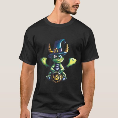 Magical Halloween Dragon Design T_Shirt