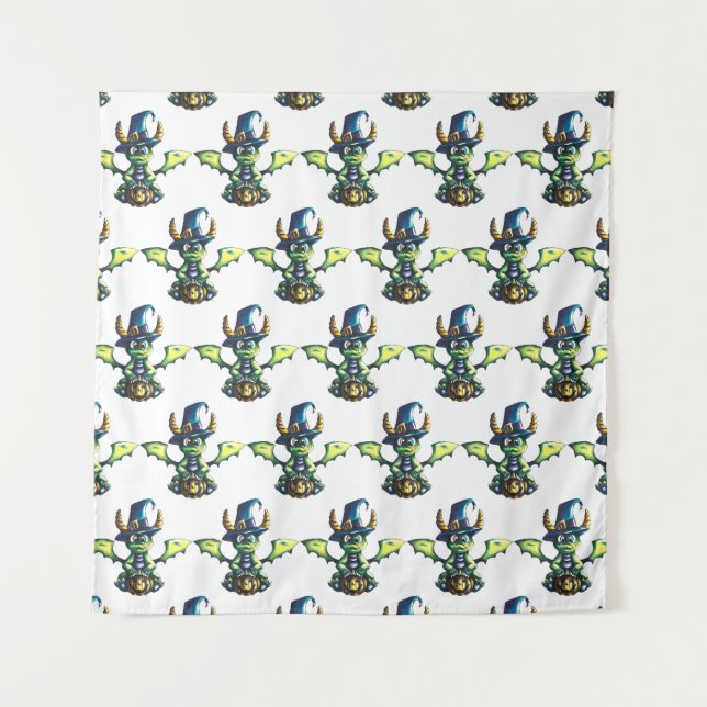 Magical Halloween Dragon Design Tapestry (Front)