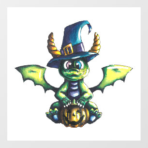 Magical Halloween Dragon Design Window Cling