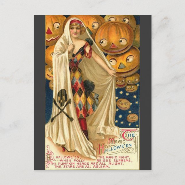 Magical Halloween Greetings Postcard (Front)