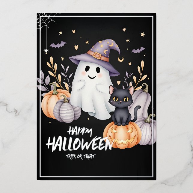 Magical Halloween Party Foil Invitation (Front)