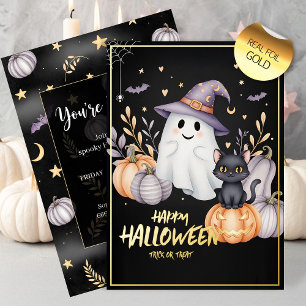 Magical Halloween Party Foil Invitation