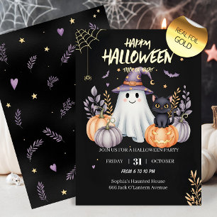 Magical Halloween Party Foil Invitation