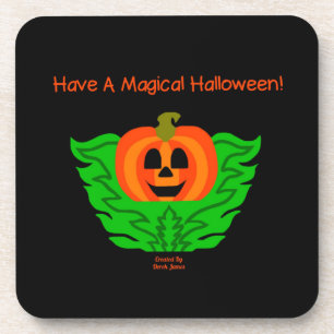 Magical Halloween Pumpkin Hard Plastic Coaster