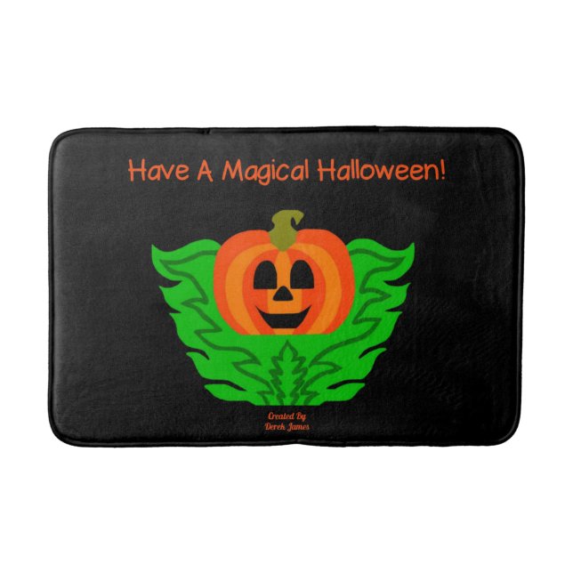Magical Halloween Pumpkin Medium Bath Mat (Front)