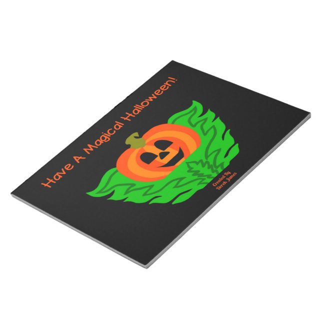 Magical Halloween Pumpkin Notepad  (Angled)