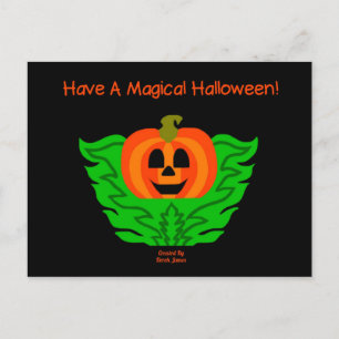 Magical Halloween Pumpkin Postcard