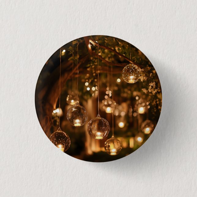 Magical Hanging Glass Lanterns Candle Button (Front)