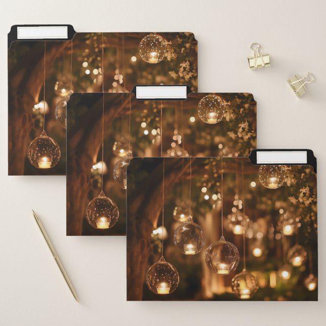 Magical Hanging Glass Lanterns Candle File Folder (Set)
