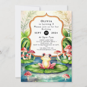 Magical Happy Frog Birthday Invitation
