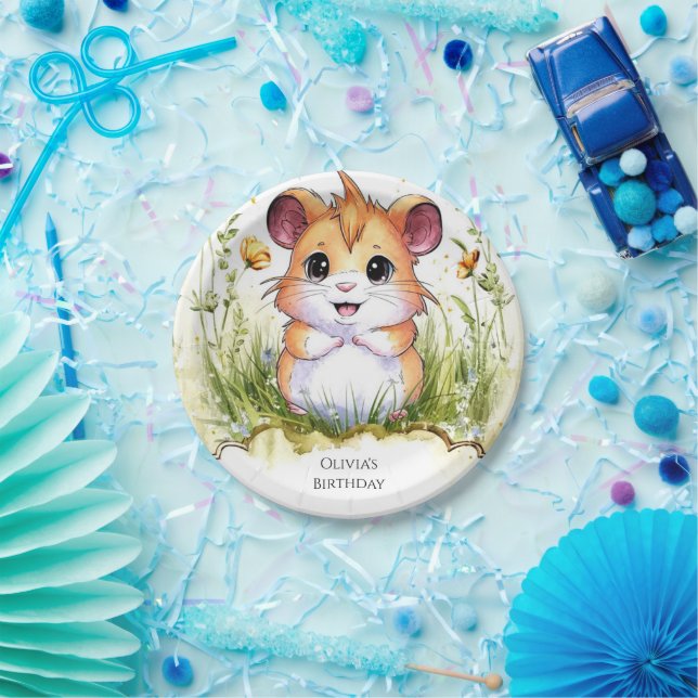 Magical Happy Hamster Birthday Paper Plates (Party)