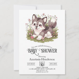 Magical Happy Wolf Baby Shower Invitation