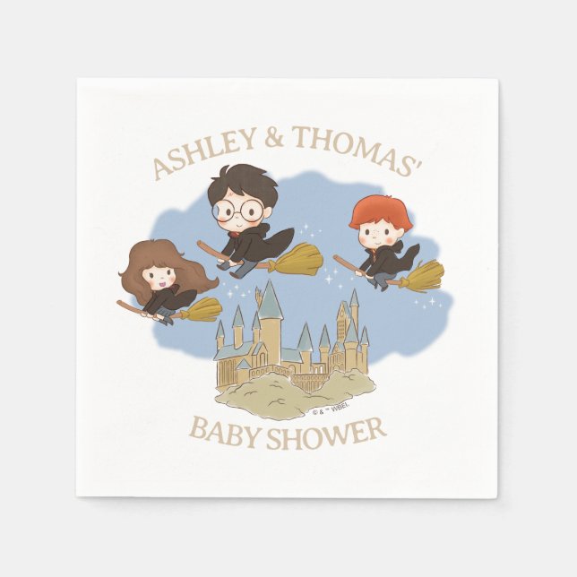 Magical Harry Potter and Hogwarts Baby Shower Napkins (Front)
