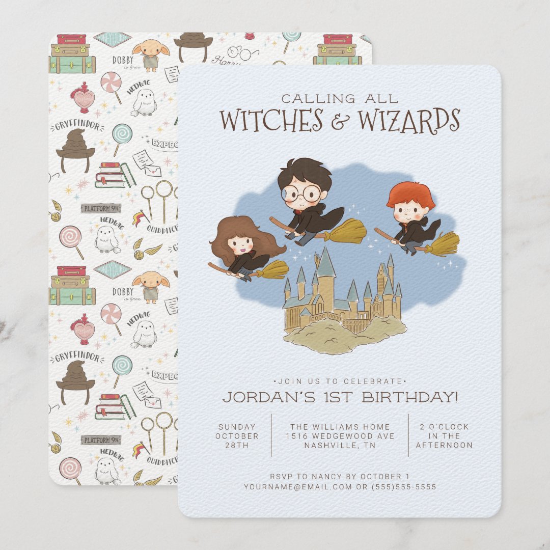 Magical Harry Potter and Hogwarts Birthday Invitation | Zazzle