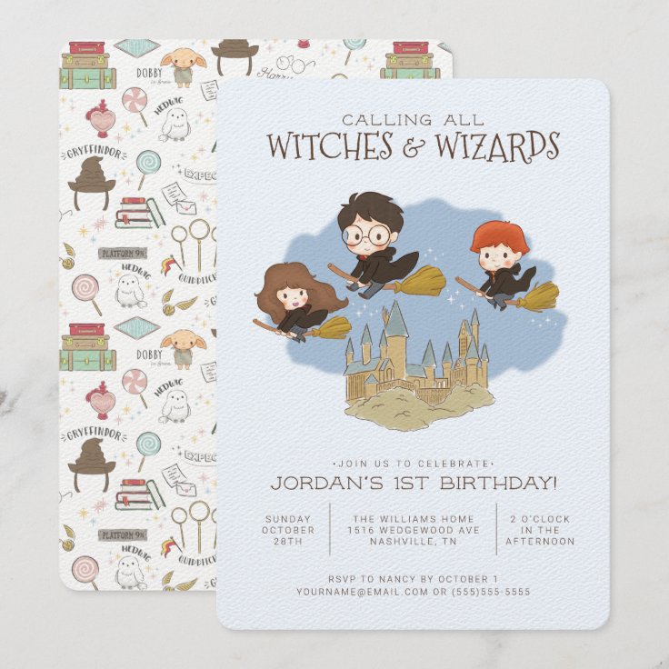 Magical Harry Potter and Hogwarts Birthday Invitation | Zazzle