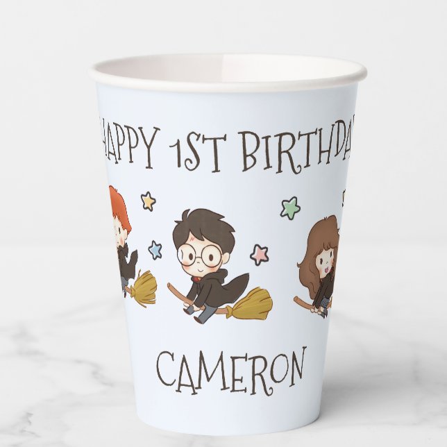 Magical HARRY POTTER™ and Hogwarts Birthday Paper Cups (Left)