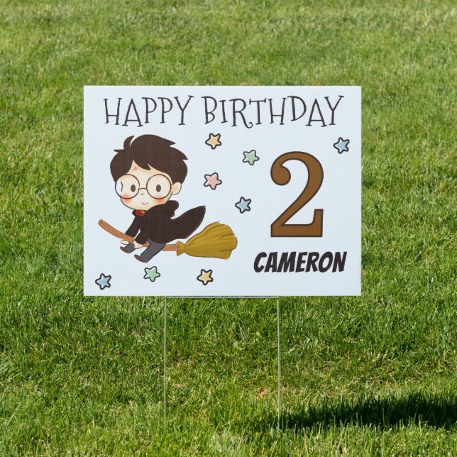 Magical HARRY POTTER™ and Hogwarts Birthday Sign (Insitu)