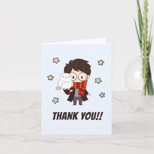 Magical HARRY POTTER™ and Hogwarts Birthday Thank You Card (Front)
