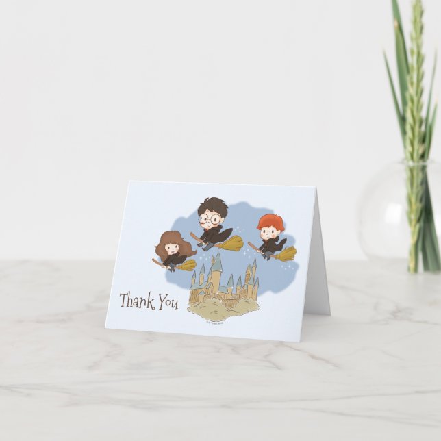 Magical Harry Potter and Hogwarts Letterpress Thank You Card (Front)