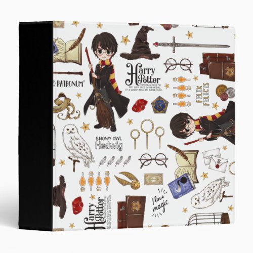Magical HARRY POTTER Watercolor 3 Ring Binder