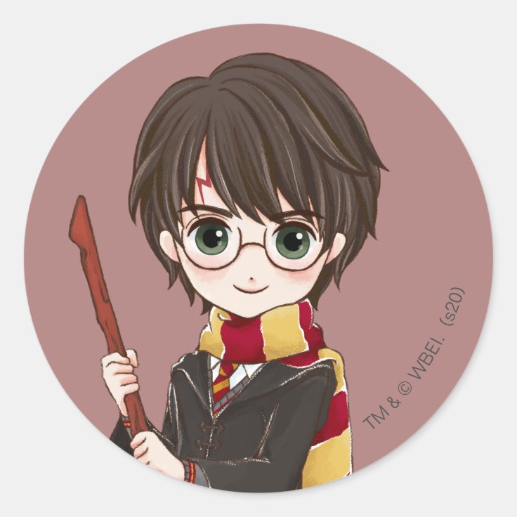 Magical HARRY POTTER™ Watercolor Classic Round Sticker Zazzle
