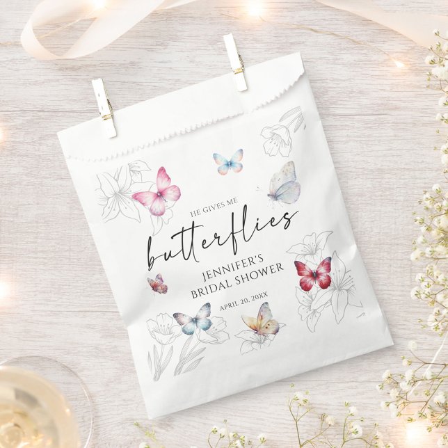 Magical He Gives Me Butterflies Bridal Shower Favor Bag (Creator Uploaded)