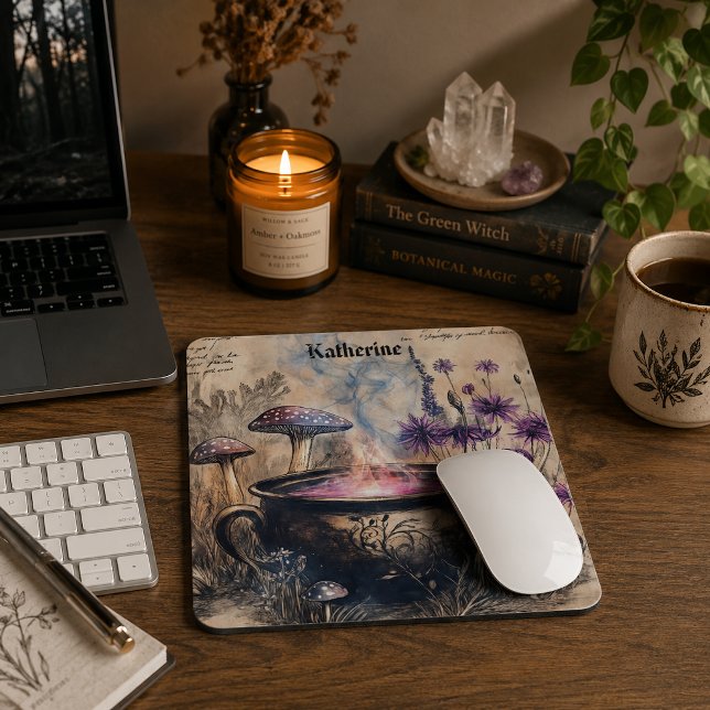  Magical Herbal Cauldron Botanical Name Mouse Pad (Creator Uploaded)