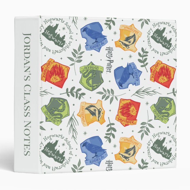 Magical Herbology HOGWARTS™ Houses Pattern 3 Ring Binder (Front/Spine)