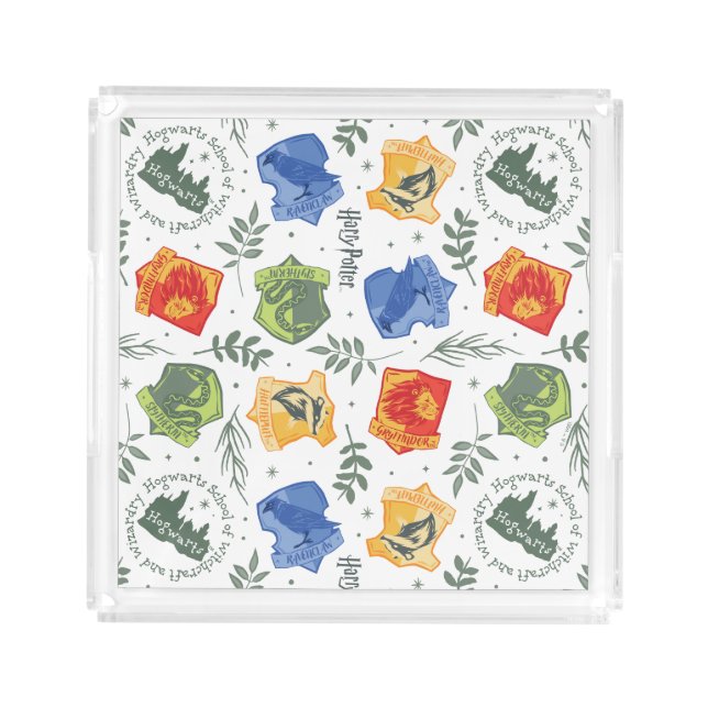 Magical Herbology HOGWARTS™ Houses Pattern Acrylic Tray (Front)