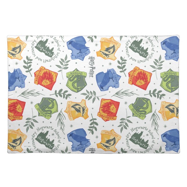 Magical Herbology HOGWARTS™ Houses Pattern Cloth Placemat (Front)