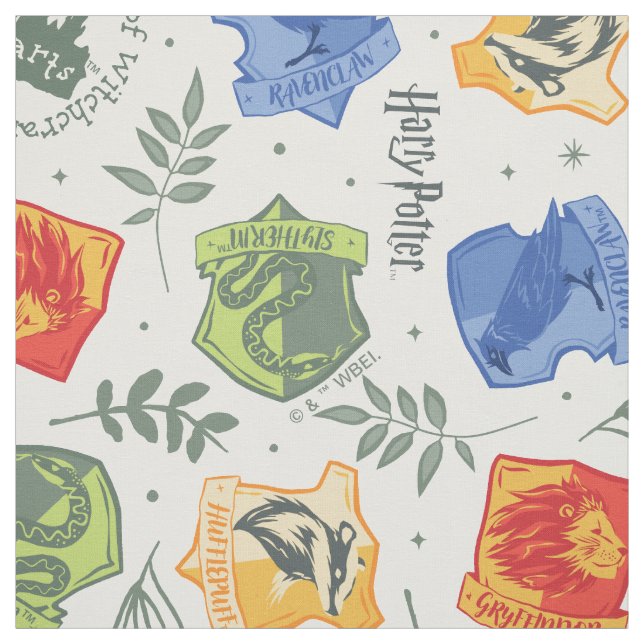Magical Herbology HOGWARTS™ Houses Pattern Fabric (Swatch)