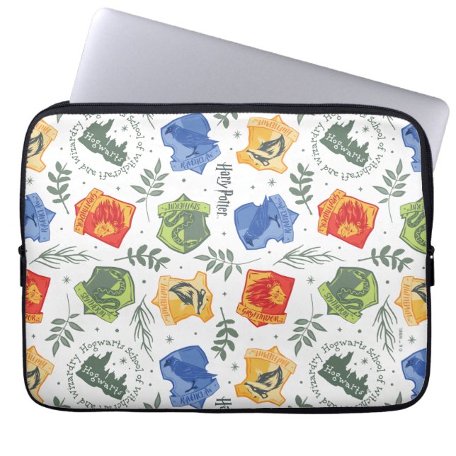 Magical Herbology HOGWARTS™ Houses Pattern Laptop Sleeve (Front)