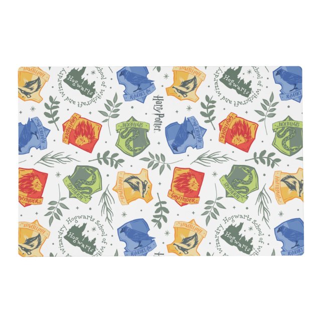 Magical Herbology HOGWARTS™ Houses Pattern Placemat (Front)