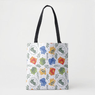 Magical Herbology HOGWARTS™ Houses Pattern Tote Bag