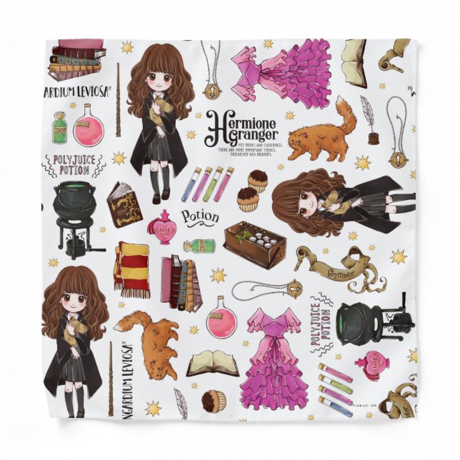 Magical Hermione Granger Watercolor Bandana (Front)